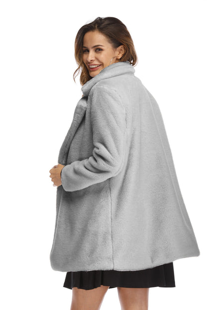 Damen Oversized Plüschjacke Weich & Elegant