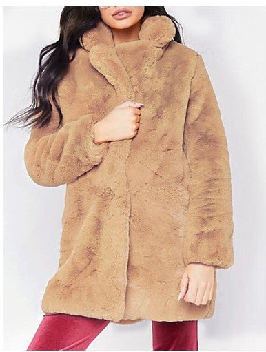 Damen Oversized Plüschjacke Weich & Elegant