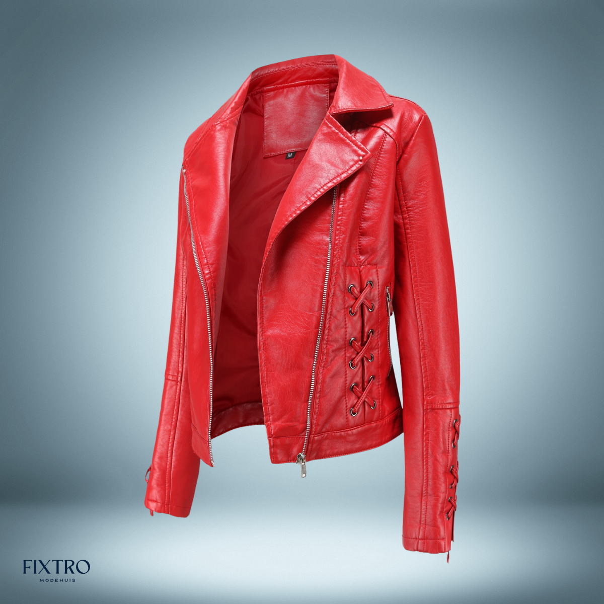 Lederjacke Biker Stil Zöpfe