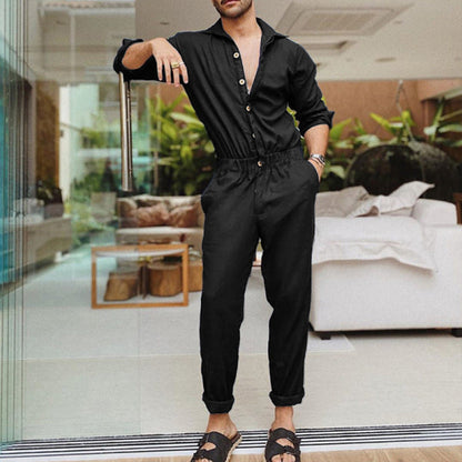 Herren Overall Elegant Praktisch Mit Taschen