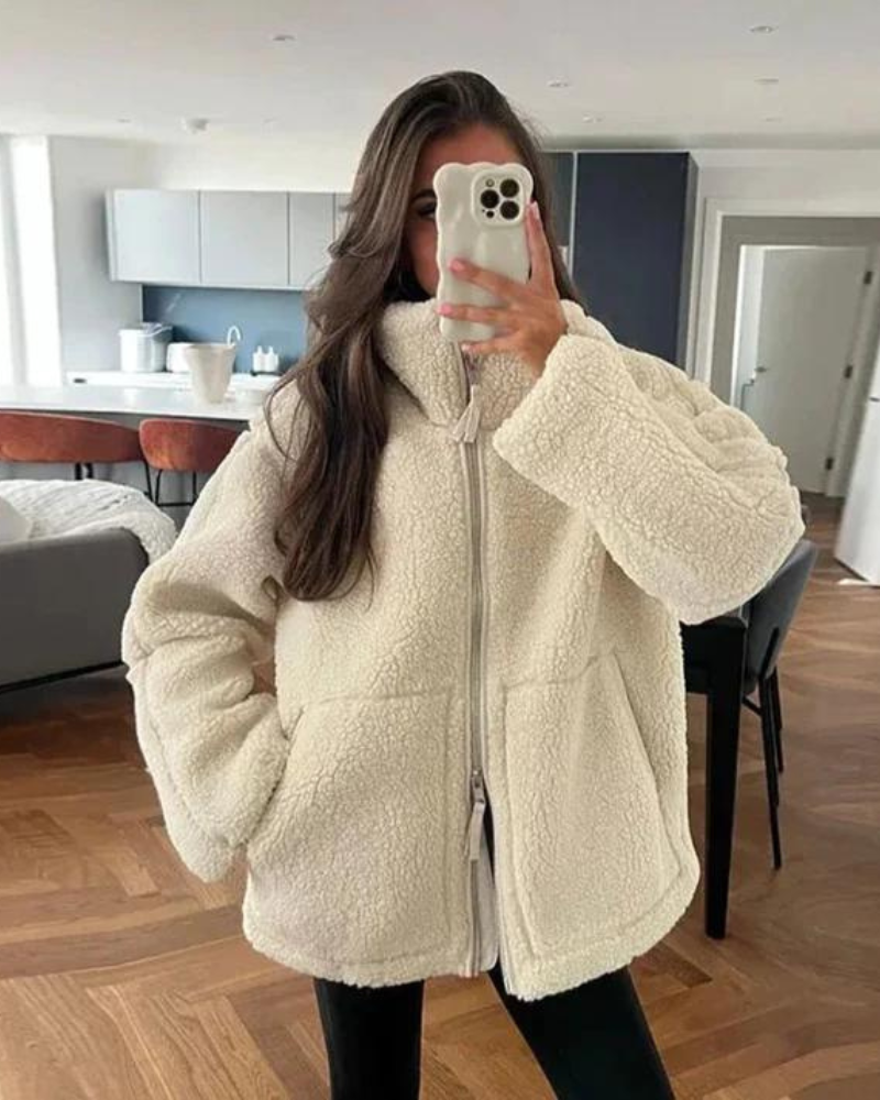 Teddyjacke Damen Warm und Kuschelig