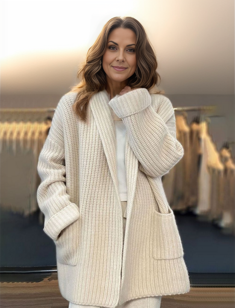 Langstrickjacke Damen Elegant Oversized - IdealeKleiden