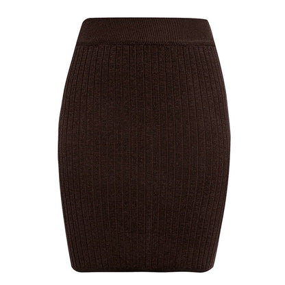 Damen Strickrock Elegantes Rippmuster