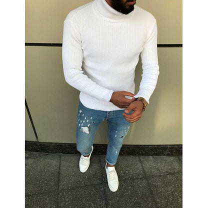 Herren Strickpullover Rollkragen Elegantes Design