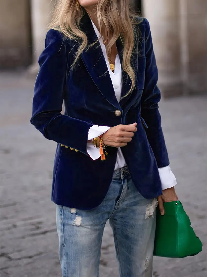Elegante Damenjacke Samt Optik