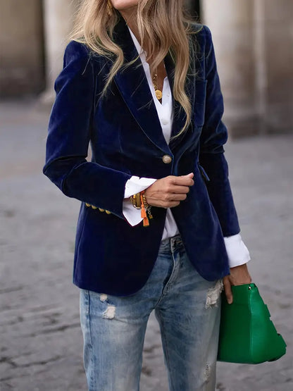 Elegante Damenjacke Samt Optik
