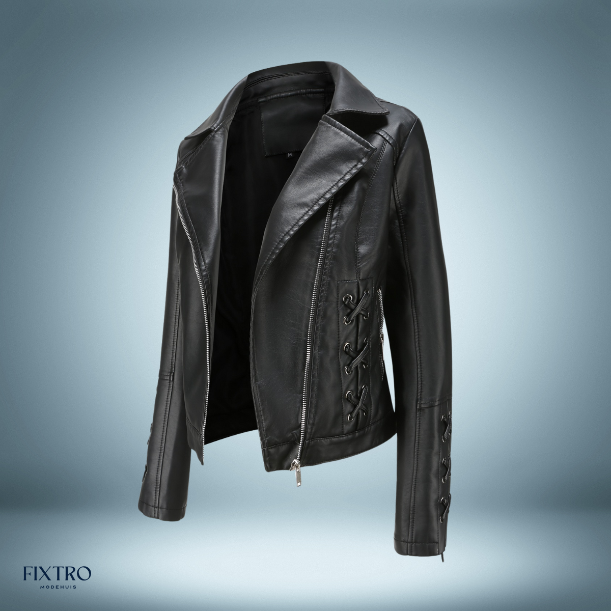 Lederjacke Biker Stil Zöpfe