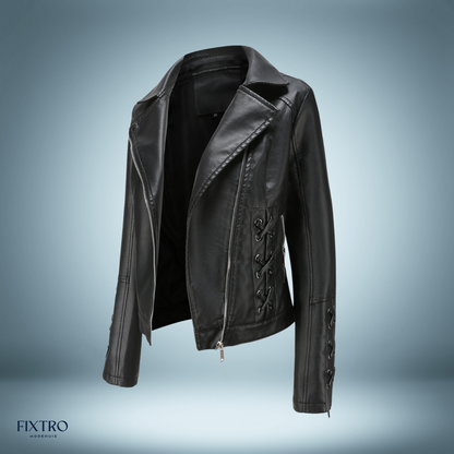 Lederjacke Biker Stil Zöpfe