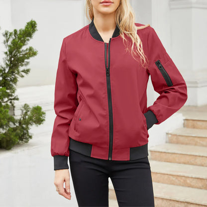 Modische Bomberjacke Frauen Lässig Stil
