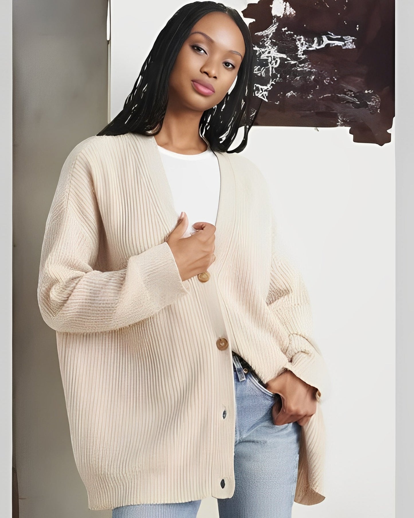 Weicher Oversize Cardigan Damen Kaschmir Qualität