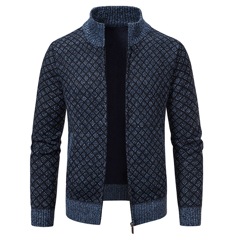 Karierte Herrenjacke Modern Hoher Kragen