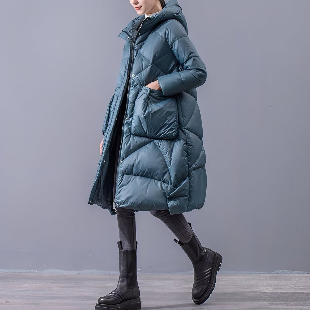 Kapuzenmantel Damen Große Taschen Bequem