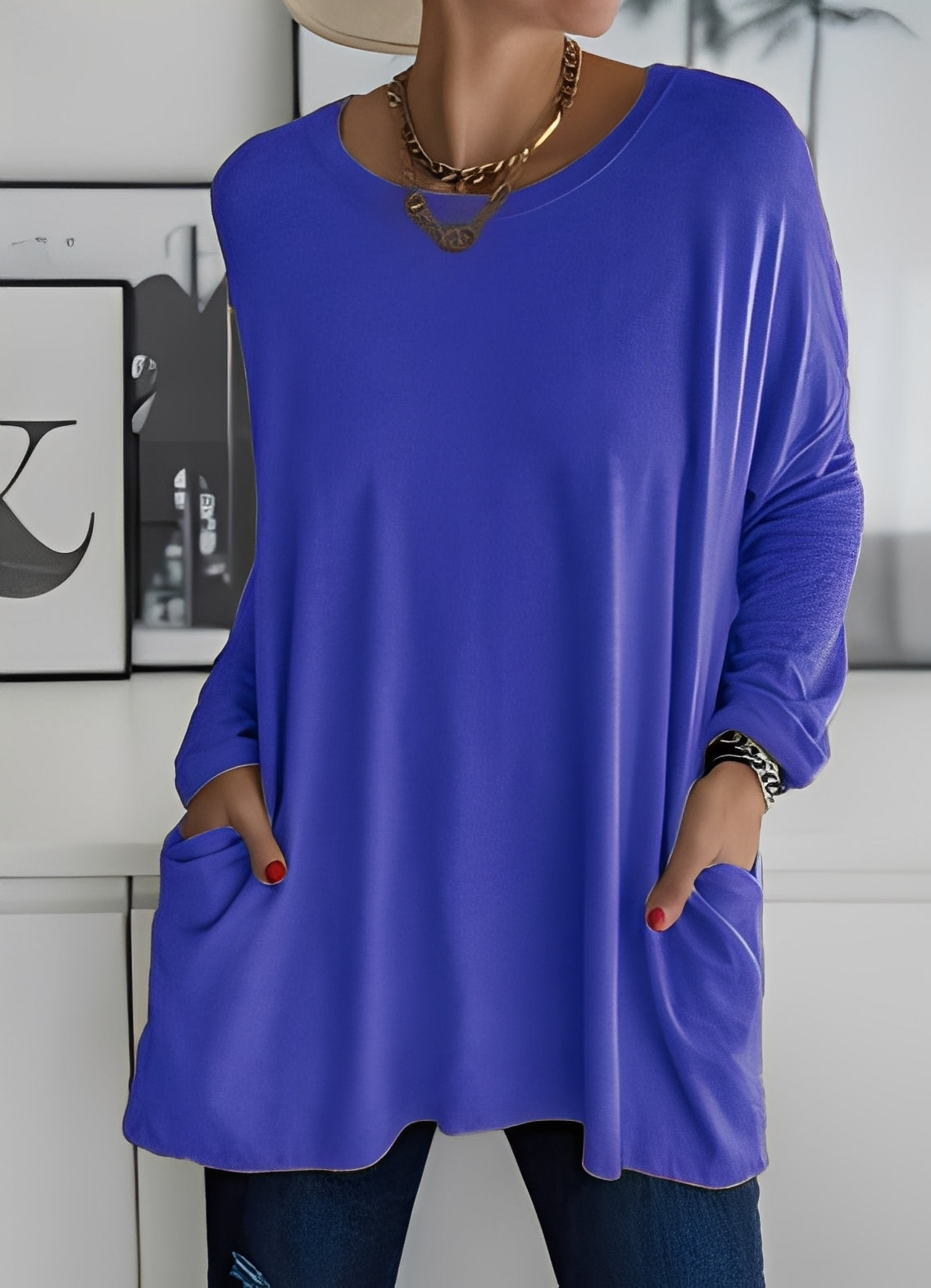 Damen Pullover Lässig Entspannt Modern