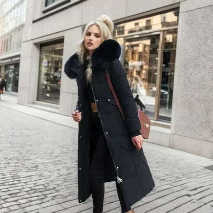 Stylischer Trenchcoat Weiß Fell Mantel