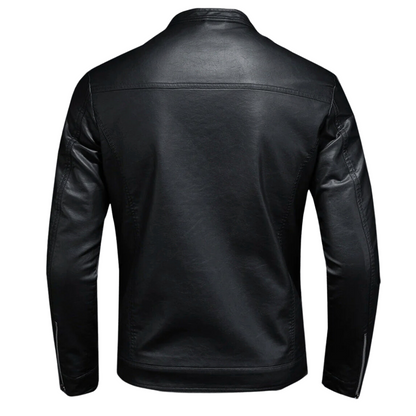 Stilvolle Lederjacke Herren Biker Style - IdealeKleiden