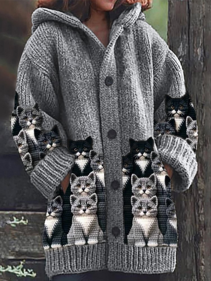 Weiches Katzen Cardigan Gemütlich Gestrickt