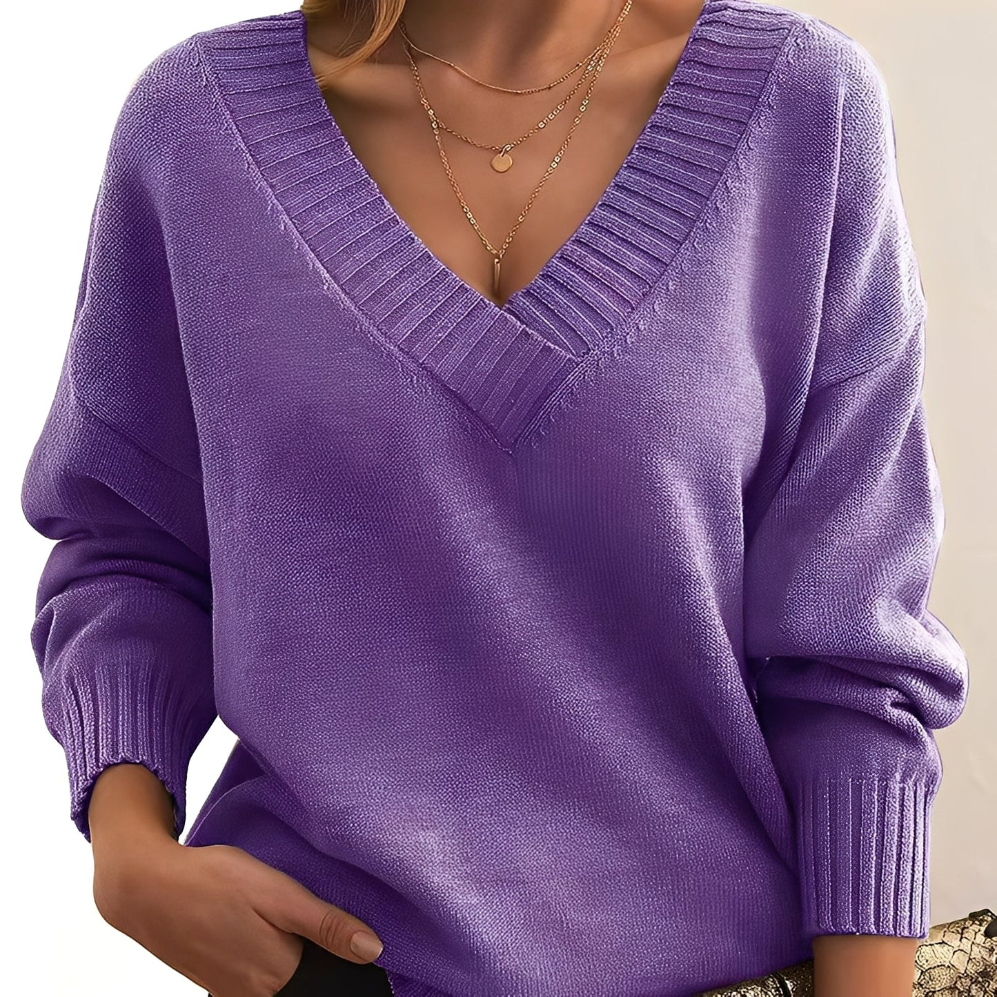 Damen Kaschmir Pullover Weich und Warm