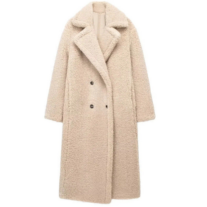 Elegante Damen Trenchcoat Lang Warm Winter