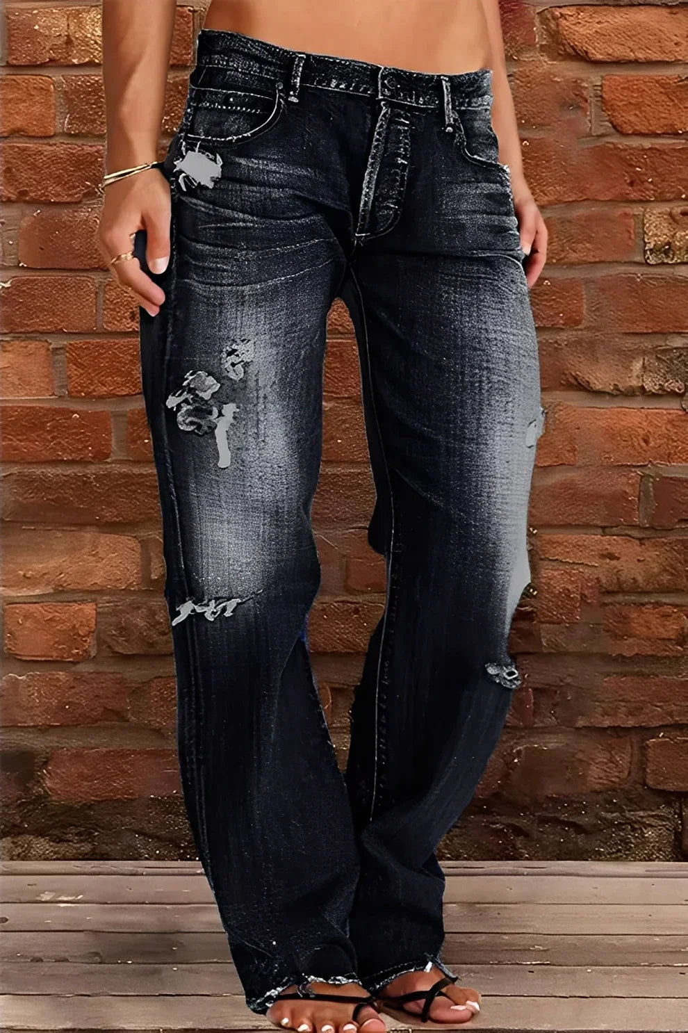 Damen Jeans Klassisch Niedriger Bund