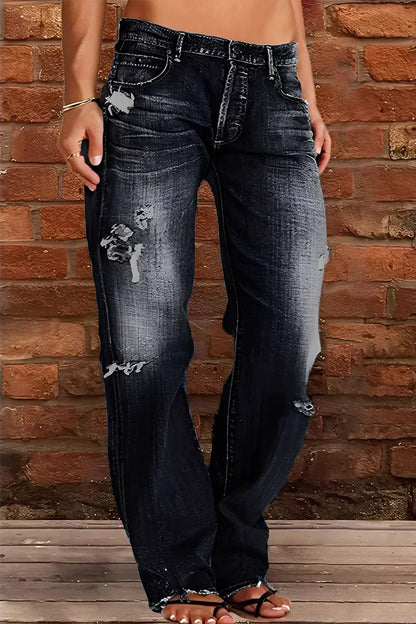Damen Jeans Klassisch Niedriger Bund