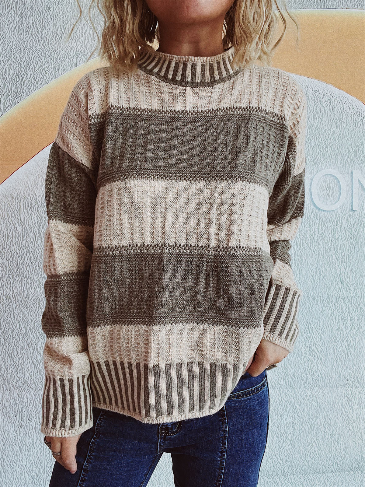 Damen Pullover Herbst Winter Bequem