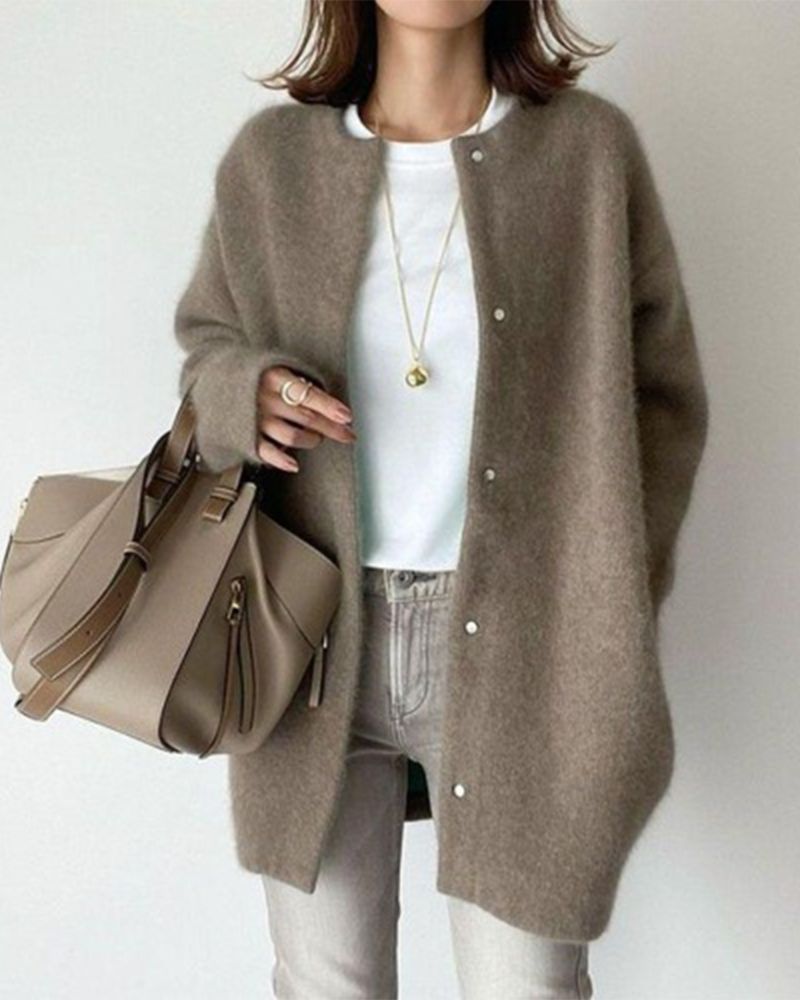 Damenschal Cardigan Weich Wollig