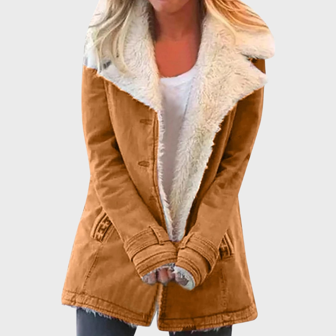 Winter Parka Mantel Faux Lammfell Gefüttert - IdealeKleiden