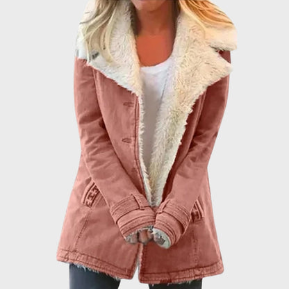 Winter Parka Mantel Faux Lammfell Gefüttert