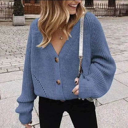 Bequeme Cardigan Jacke Grobstrick Relaxed Schnitt