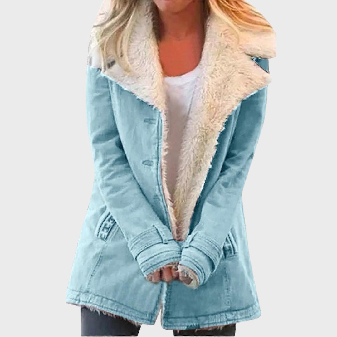 Winter Parka Mantel Faux Lammfell Gefüttert