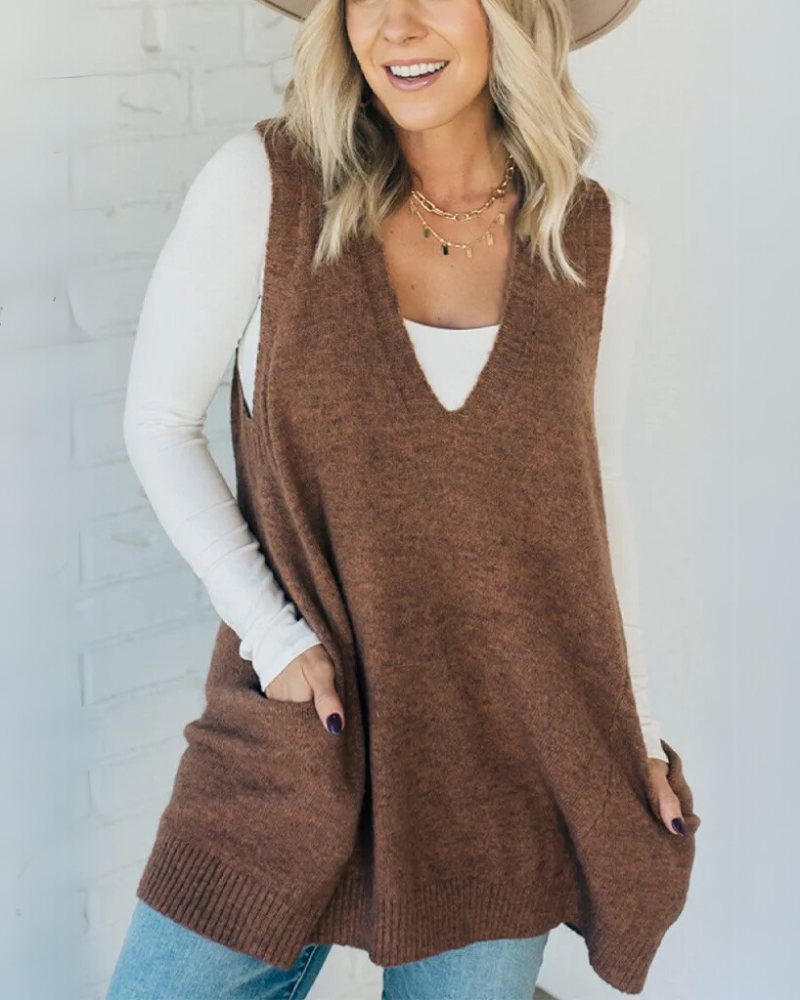 Elegante Strickweste Damen Klassik