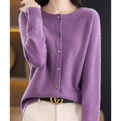 Weiche Strickjacke Lockere Passform Knöpfe