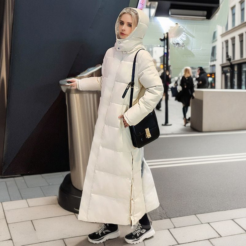 Damen Pufferjacke Warm Gefüttert Kapuze