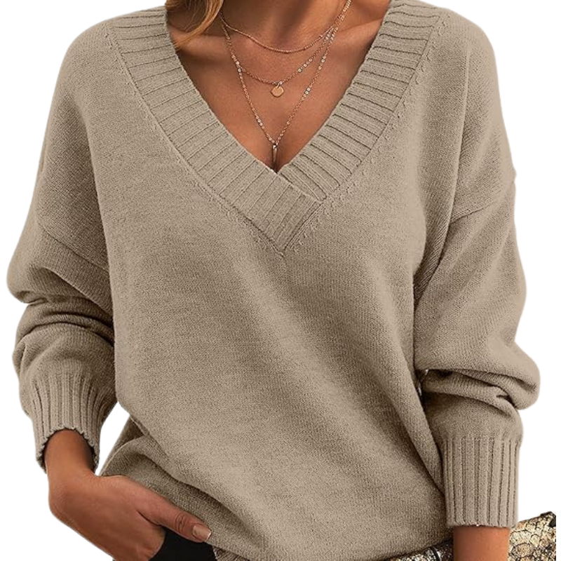 Stylisher V-Ausschnitt Pullover Frauen