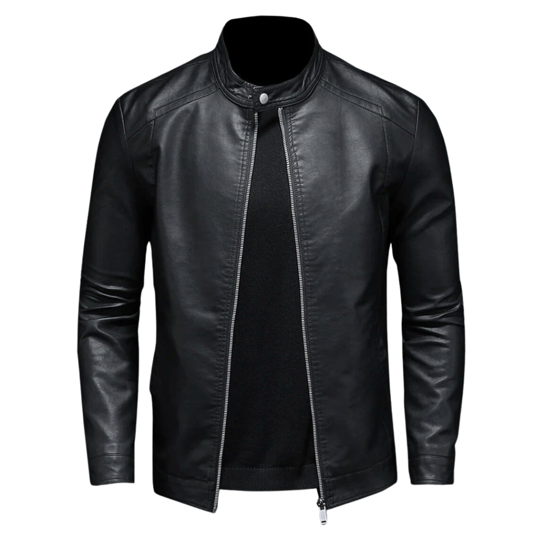 Stilvolle Lederjacke Herren Biker Style