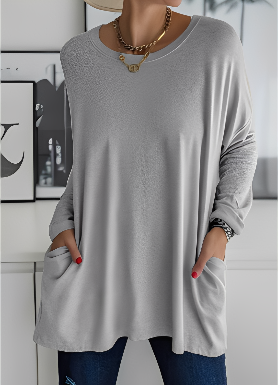 Damen Pullover Lässig Entspannt Modern