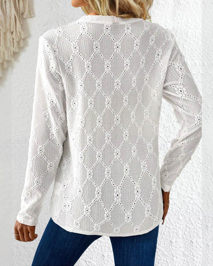 Elegante Damenkleidung Langärmlig Knöpfvorfront - IdealeKleiden