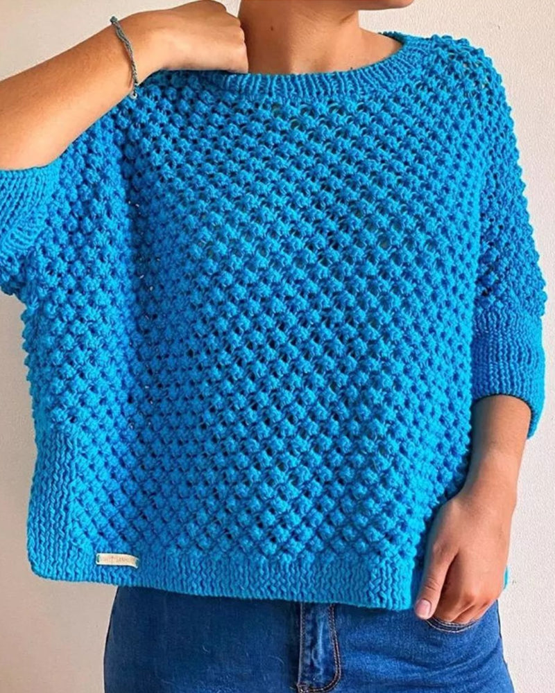 Eleganter Damen Pullover Rundhals Casual
