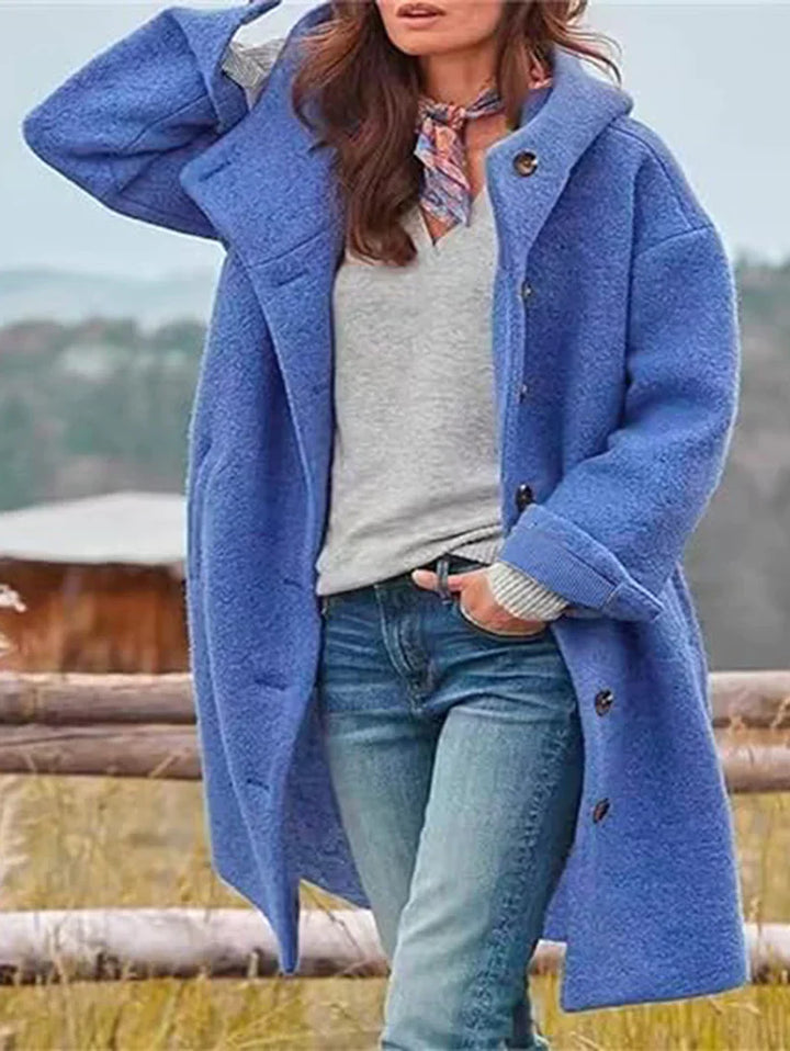 Warme Wolljacke Damen Kapuze
