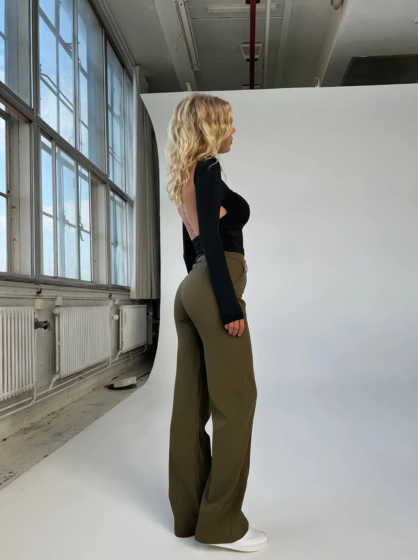 Elegante Damenhoose Hochtaille Chic Stil