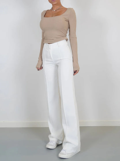 Elegante Damenhoose Hochtaille Chic Stil