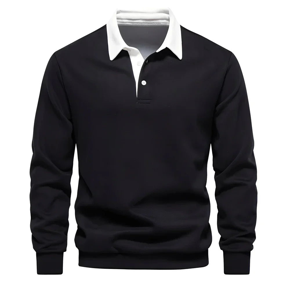 Herren Poloshirt Freizeit Langarm Leicht