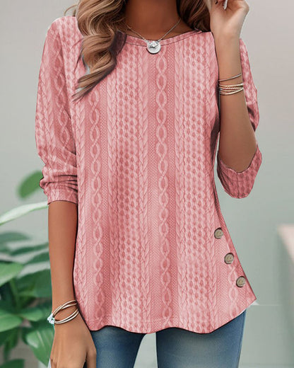 Frauen Oberteil Rundhals Damen Top