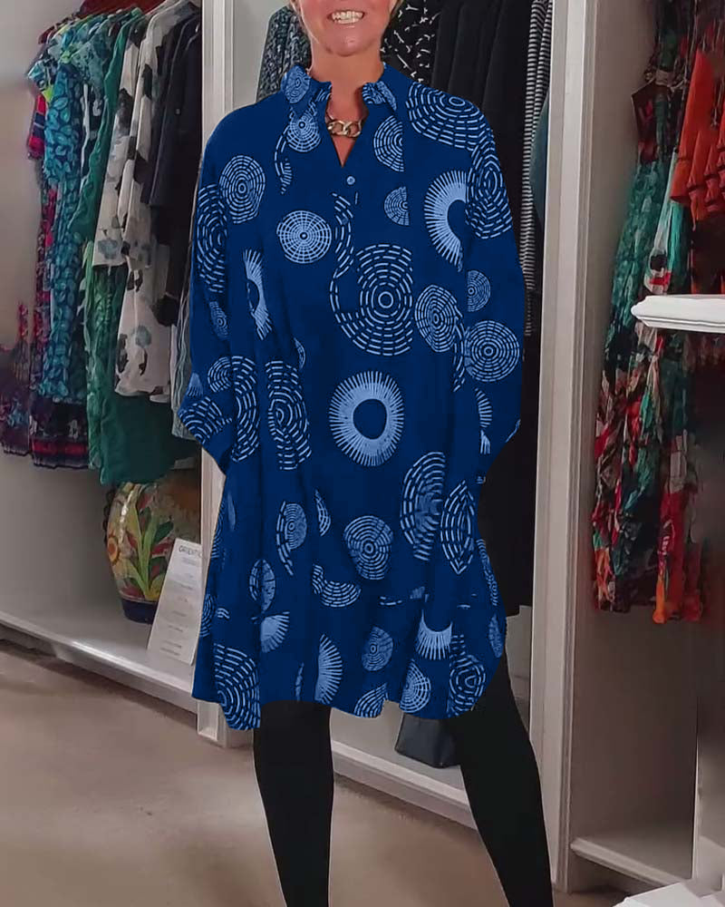 Stilvolles Kleid Geometrische Muster Damen