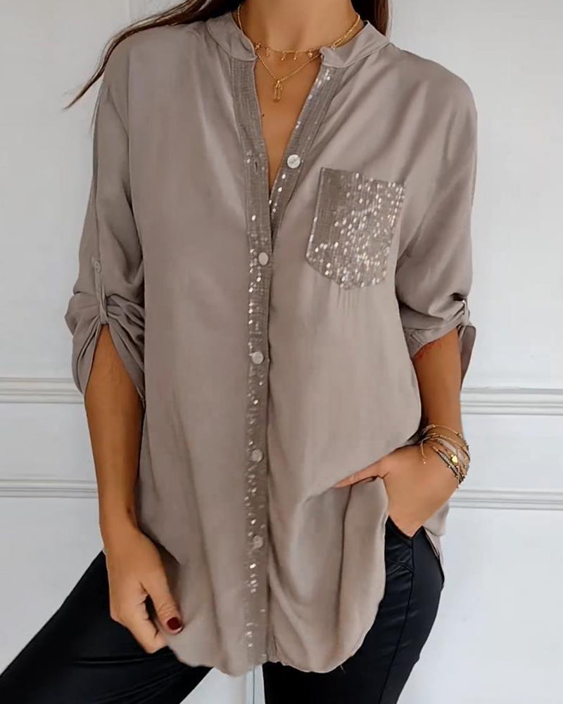 Elegante Bluse Glitter Effekt