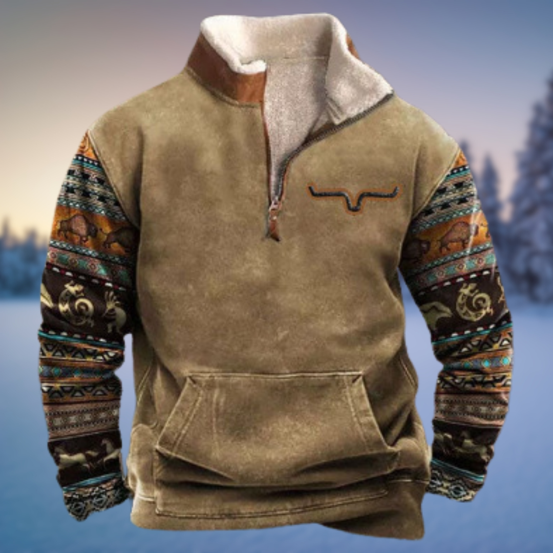 Herren Pullover Lässig Winterlich Halb-Reißverschluss