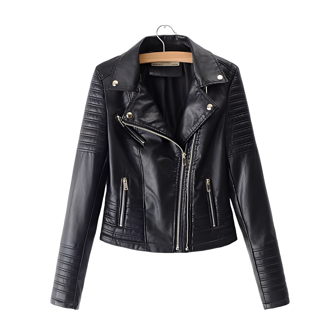 Chic Ledermäntel Frauen Slim Fit Design