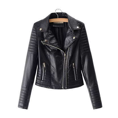 Stylische Damen Lederjacke Slim Fit