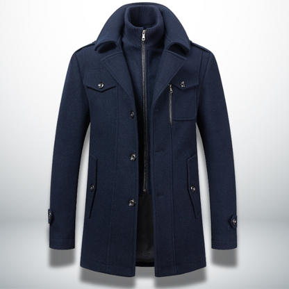 Herren Mantel Modern Knopfverschluss - IdealeKleiden