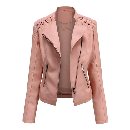 Stilvolle Damen Lederjacke Kurz Elegant